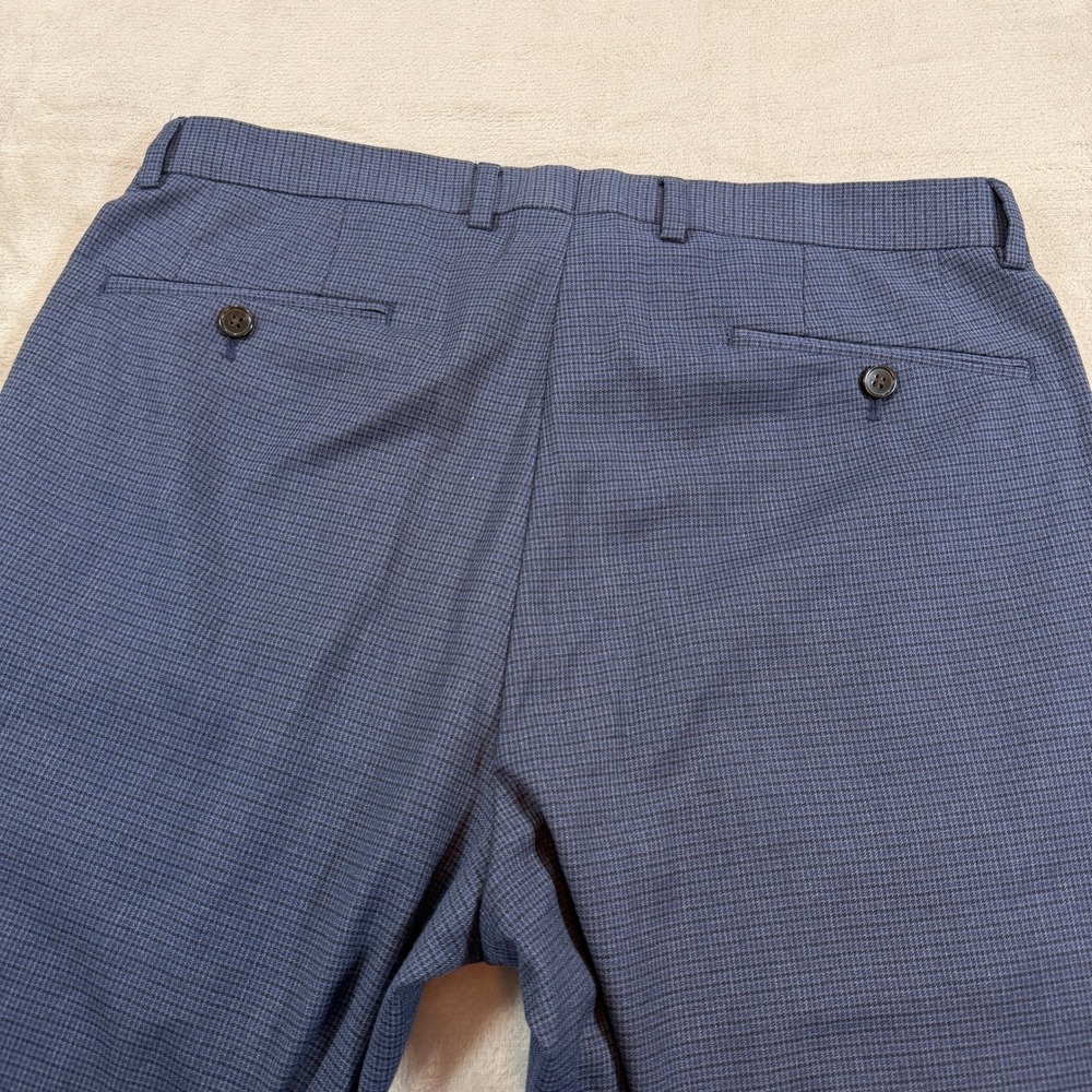 Lauren Ralph Lauren Mens 34x32 Blue Check Dress Pants Stretch Trousers Casual - Picture 3 of 13